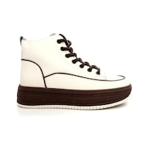 Guja 25k335 Kadın Hakiki Deri Parçalı Kısa Boyunlu Sneaker Bot Bej