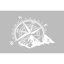 Pusula Compass Oto Özel Yeni Sticker Beyaz 35 25 Cm