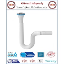 Lavabo Gider Sifonu Körüklü - Uzun Beyaz