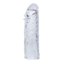 Lilitu Shop 14 Cm Damarlı Uzatmalı Şeffaf Silikon Penis Kılıfı