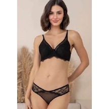 Ang Butik Kadın Nurteks 4362 Sütyen Külot Takım siyah
