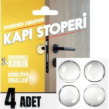 Yapışkanlı Kapı Stoperi Kapı Kolu Çarpma Engelleyici Şeffaf 4adet