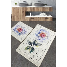 Jade Banyo Halısı Djt 2 Li Set Banyo Halısı Paspas Yıkanabilir Kaymaz Çok Renkli