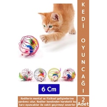 Evcil Hayvan İlgi Çekici Eğlenceli Vakit Zihinsel Gelişim Kafesli Fareli Kedi Köpek Oyun Topu 2 Adet