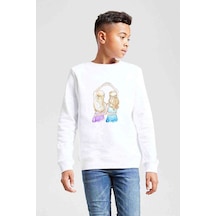 Tshirthane Friends Best Baskılı Unisex Çocuk Beyaz Sweatshirt Beyaz