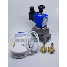 Gaz Alarm + 1/2'' Selenoid Vana Lpg İçin Güvenlik Seti 220Vac Set