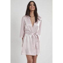 Pierre Cardin Saten Kısa Tek Sabahlık 1010 Pudra (546534809)