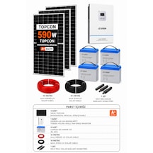 3x590w Topcon Bifacial Güneş Enerjisi Paketi 4.2 Kva Mppt İnverter 4x105ah Jel Akü Off Grid Solar Sistem