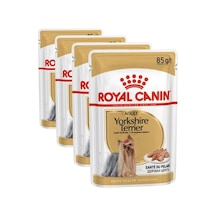 Royal Canin Yorkshire Terrier Pouch Yetişkin Köpekler İçin Konserve Mama, 85 G 4 Paketi