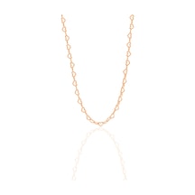 Gümüş Rose Tasarım Birbirine Bağlı Kalpler Zincir Kolye Barcode Rose Gold - Gümüş