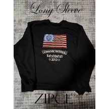 Startmore Chrome Supertee Design Vintage Y2k Harujuka Long Sleeve Sweat Dijital Baskılı Siyah