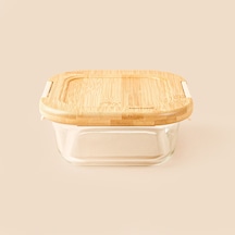 Patina Kilitli Cam Saklama Kabı - Şeffaf / Açık Kahverengi - 800 Ml Çok Renkli