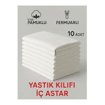 %100 Pamuklu Akfil Kumaş Yastık İç Astarı 50 X 70 Cm 10 Adet Gizli Fermuarlı Beyaz
