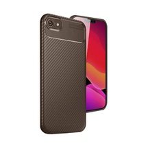 İphone 16e Kılıf Auto Focus Karbon Kapak - Kahverengi