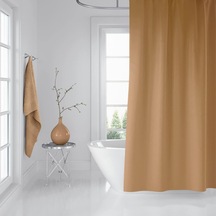 Tr Banyo Perdesi Bej 1x180x200, Perde Borusu Askı Aparatı Köşe Boru Beyaz Hediyeli, Duş Perdesi Seti Genel