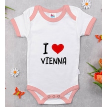 Bk Gift Bk Kids I Love Vienna Tasarımlı Pembe Bebek Body Zıbın - Model 1 12-18 Ay Sarı
