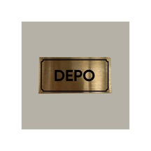 Gold Aluminyum Kapı İsimliği Depo Yazılı Arkası Yapışkanlı 10x20 Cm