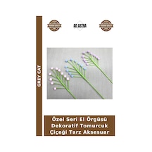 Özel Seri El Örgüsü Dekoratif Tomurcuk Çiçeği Tarz Aksesuar Çok Renkli