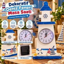 Dekoratif Deniz Feneri Masa Saati Çok Renkli