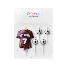 3 Adet Balonevi Futbol Temalı Mum Seti Çok Renkli