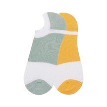 Erkek 2'li Desenli Patik Çorap-31923 Multi Çok Renkli