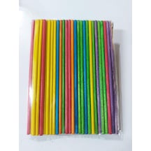 Ahşap Renkli Yuvarlak Çubuklar 15cm 30 lu