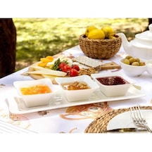 New Petit 4 Parça Sunum Tabağı Açık Gri