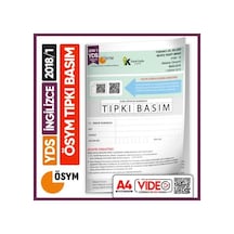 YDS 2018/1 ÖSYM Tıpkı Basım Çıkmış Soru Deneme Kitapçığı Video Çözümlü Türkiye Geneli