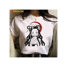 Noıssey Kırmızı Etiket Gala Yeni Demon Slayer T-shirt Model63 16830 Beyaz