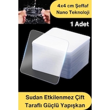 Çifttaraflıbant 4x4 Cm Şeffaf Nano Bant Çift Taraflı Güçlü Yapışkan Su Geçirmez Çivi Gerektirmeyen