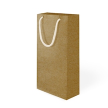 Naturel -kraft Lüks Karton Çanta 12x35x8 Cm Pakette -alkollü Şişe Uygun-10 Adet