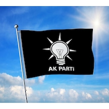 Siyah- Beyaz Ak Parti Bayrağı Premium Raşel Kumaş 100x150 Cm Diğer