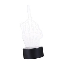 Goldenqian Dikey Orta Parmak 3d Lamba Led Masa Lambası Led Masa Lambası 3d Gece Lambası Led Fenerler Led Gece Lambası Ampüller Led Kreş Gece Işıkları 3d Görsel Lamba Siyah Parti Malze Fykxdb Siyah