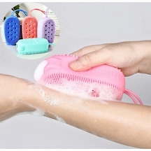Süngerli Silikon Duş Fırçası Peeling Banyo Silikon Kese