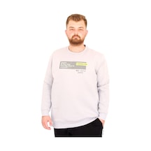 Mode Xl Büyük Beden Erkek Bisiklet Yaka Sweatshirt Days U25801 A.gri Siyah