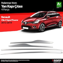 S-Dizayn Renault Clio 4 Sporttourer Krom Yan Kapı Çıtası 4 Prç. 2