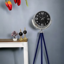 Krom Metal Ofis Salon Otel Ayaklı Seyyar Saat B32 Krom