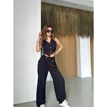 Hgfashion Kadın Yelek Pantolon İkili Takım Siyah Renk Siyah Hgfashion Kadın Yelek Pantolon İkili Takım Siyah Renk Siyah