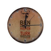 Atatürk Sözü Ve Resmi Dekoratif Duvar Saati (407695488) Çok Renkli