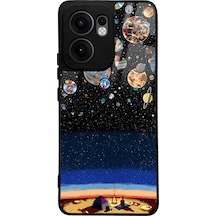 Oppo Reno 13f Uyumlu Gezegenler Altında Kamp Tasarımlı Glossy Telefon Kılıfı Çok Renkli