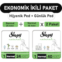 Sleepy Natural Ultra Ped Normal 24'lü + Uzun Günlük Ped 2 x 40'lı