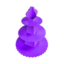 Karton Kek Standı 3 Kat 30cm Mor Mor
