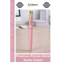 Kalem Hediye Promosyon Lazer Baskı Logo Uygulanabilir Metal Gövde Premium Pembe Metal Roller Kalem