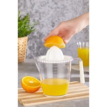 1 Litre Şeffaf Ml Ölçülü Narenciye Sıkacağı, Beyaz Kulplu Plastik Diğer
