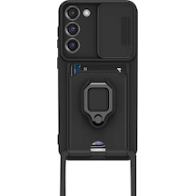 Newface Samsung Galaxy S23 Plus Kılıf Zuma Kartvizitli Yüzüklü Silikon - Siyah