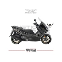 Zontes 250 Te Sticker Kaplama Set Full Kit Parçalı Etiket Sticker Modeli Siyah