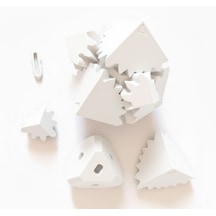 Mekanik Dişli Çarklı Zeka Küpü Hareketli Puzzle Yapı Bloğu - Eğitici Zeka Küpü Stres Oyuncağı-beyaz