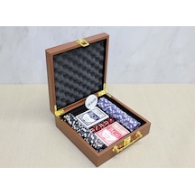 Deri Çantalı 100 Chip Ve 2 Adet İskambil Kağitına Sahip Poker Oyunu