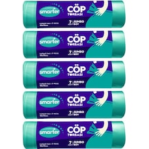 Smarter 5'li Jumbo Boy Çöp Torbası 80 x 110 CM Çöp Poşeti