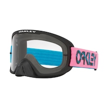 Oakley O-frame 2.0 Pro Mx 711561 Stroke Blue Pink Clear Motocross Goggle Çok Renkli